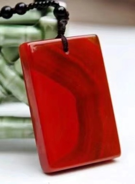 男女战国红玛瑙火焰红南红色吊坠