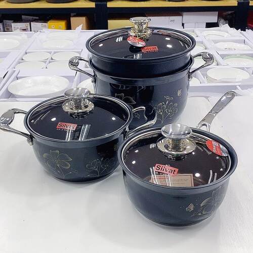 韩国SILVAT宝宝辅食汤锅奶锅煮粥无涂层蒸锅燃气电磁炉通用