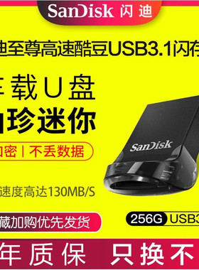闪迪U盘256g128g64g32g高速USB3.1加密迷你创意小巧车载优盘CZ430