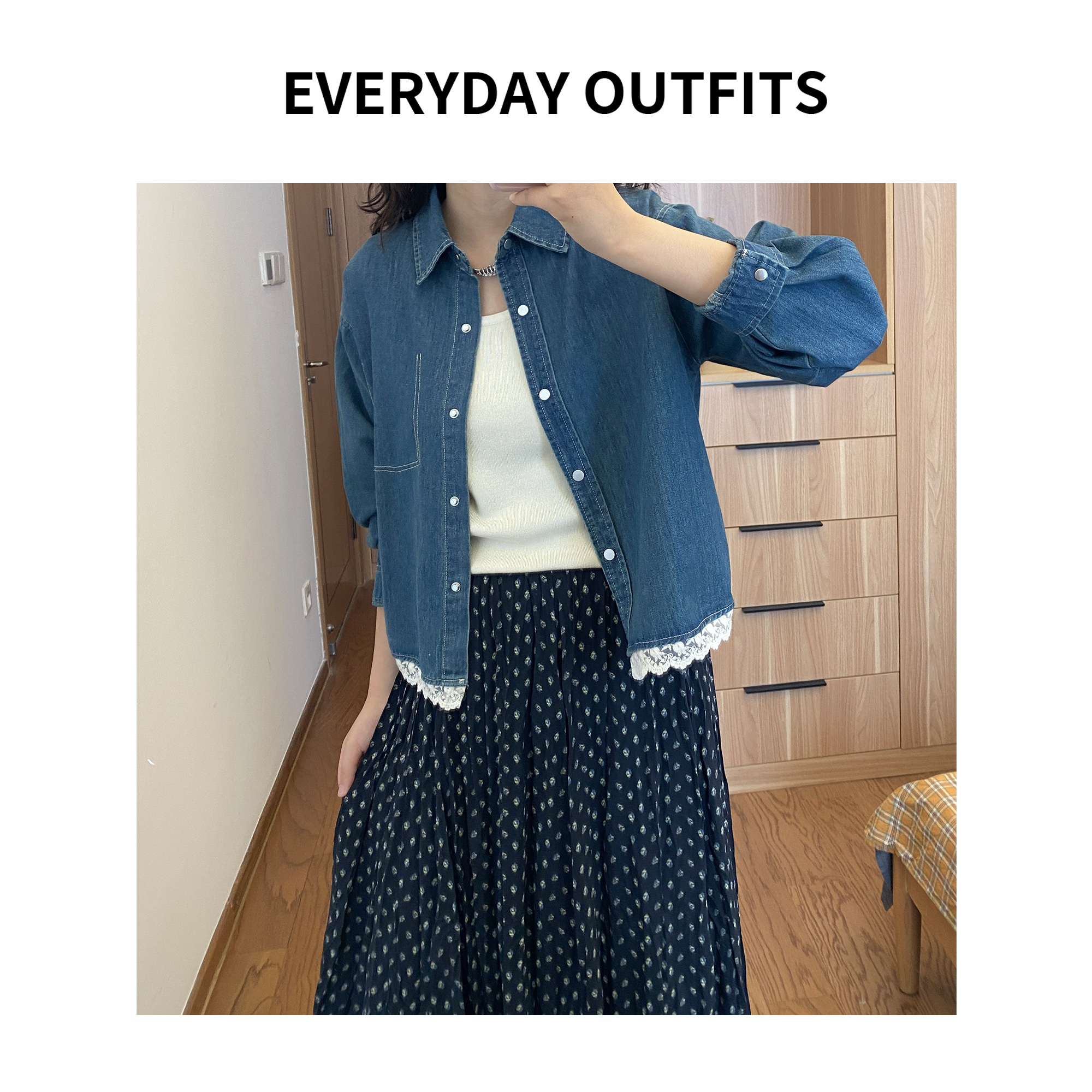 XH-RIDA· 减龄秀气牛仔衬衫5C19休闲百搭小众复古春季时尚 89015