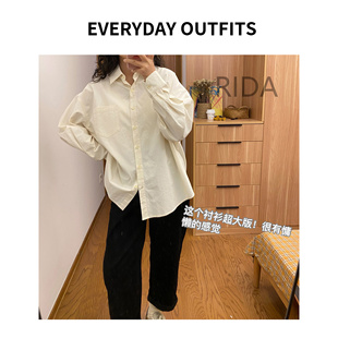 X9008 5B22休闲百搭小众宽松复古春季 RIDA··单口袋棉麻衬衫