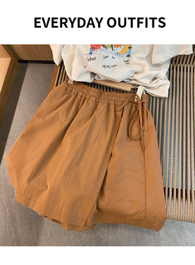 XH-日褡 五分裙裤5D06阔腿宽松显瘦夏季复古百搭 93206