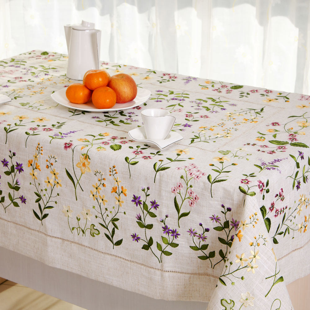 田园风小草花立体刺绣装饰镂空防水欧式桌旗长方形盖巾茶几餐桌布,居家布艺,桌布,淘宝优惠券,粉丝福利购,淘宝优惠卷