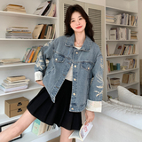 新中式国风短款牛仔外套女2025春秋超火好看高级小众设计夹克上衣，女装短外套，昱儿e优优