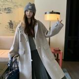新品现货韩版百搭双面羊绒大衣浙宝B121-货号2472-P280-K398，女装毛呢外套，昱儿e优优