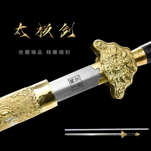 太极剑龙泉陈阿金宝剑花纹钢女士武术男士晨练剑表演软剑未开刃 - 封面