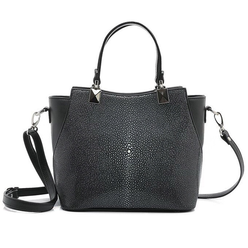 泰国气质大容量宴会魔鬼鱼皮料全磨珠女士百搭商务时尚手提背包