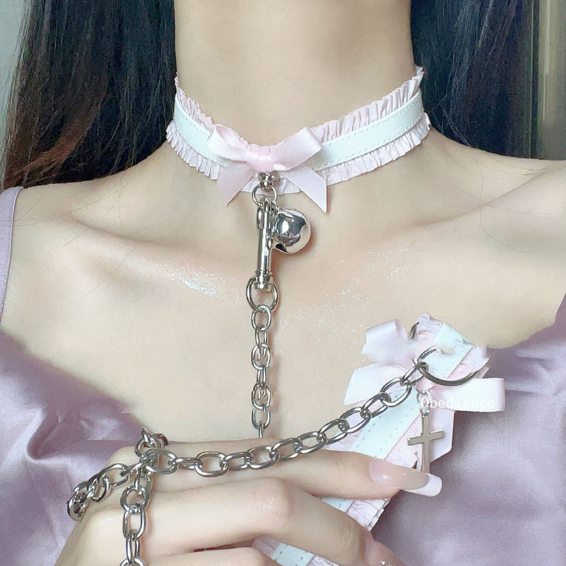 花边蕾丝蝴蝶结颈饰铃铛chok