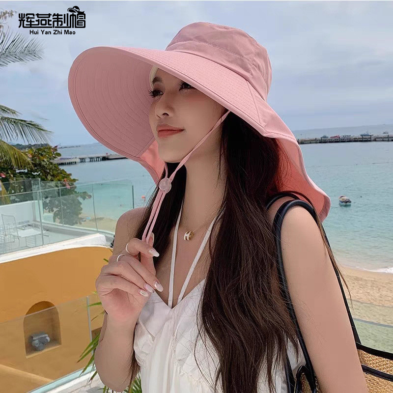防晒帽女遮脸披肩大帽檐
