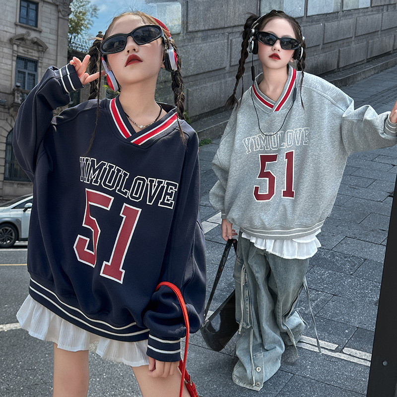 韩系女童学院风卫衣春秋季时髦中