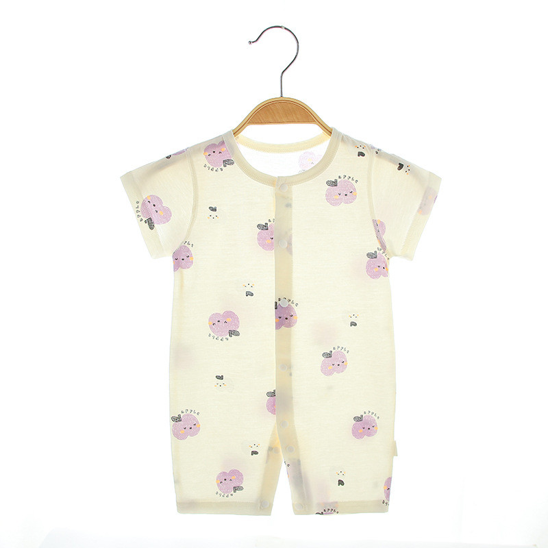 夏季婴儿短袖纯棉透气连体爬爬服
