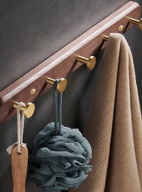 实木挂衣钩进门玄关挂衣架壁挂入户门后衣服挂钩工程免打孔