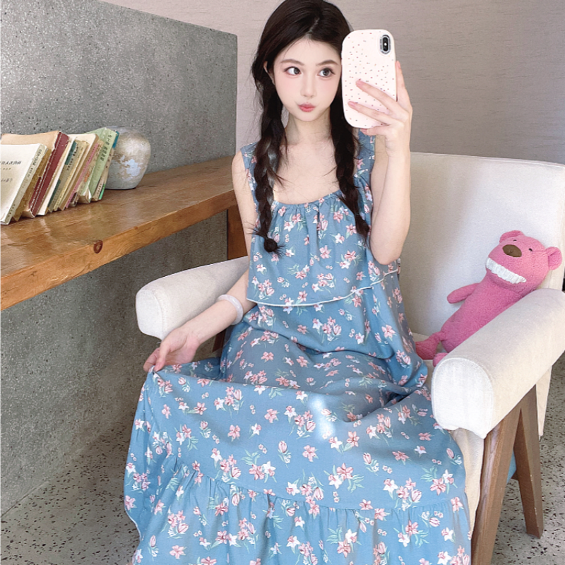 吊带睡裙女棉绸薄款夏季