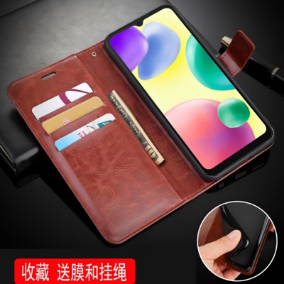 适用小米MZB07RIIN手机壳翻盖POCOC3外壳6.53英寸小米M2006C3MII保护套皮夹pocoC3钱包款pocophoneC3潮女p0c0