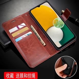 防摔全包男 5G保护套翻盖A146P外壳皮夹samsung磁扣Galaxy硅胶插卡钱包款 适用三星SM A146B手机壳6.80英寸A14