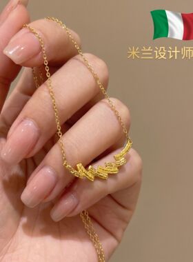 米兰【设计师】超闪海浪项链女轻奢璀璨设计感锁骨链微镶锆石精致