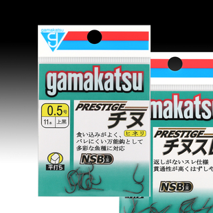 伽马卡兹鱼钩雷霆千又无倒刺上黑色C1CH4进口伽玛千又钩有倒刺钩