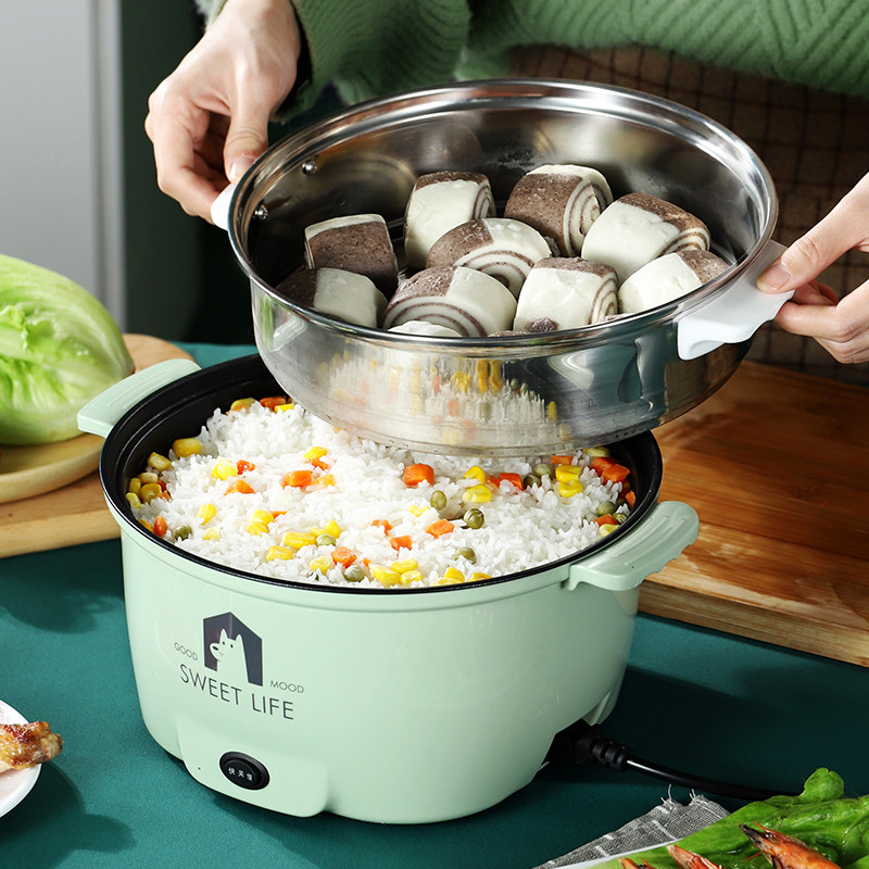 电煮锅多功能一体小锅宿舍学生锅煮面蒸煮煎炒家用电热火锅电炒锅,厨房电器,电热火锅/煎锅,淘宝优惠券,粉丝福利购,淘宝优惠卷