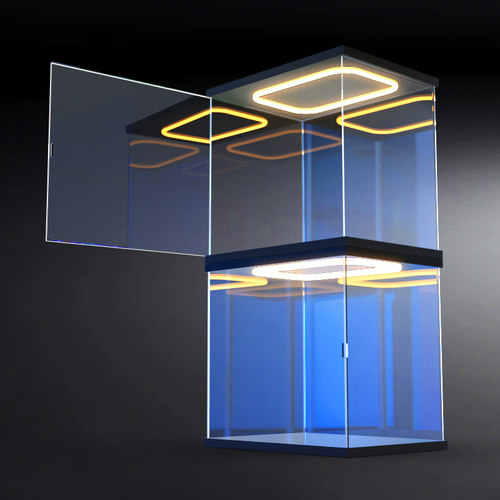 开门款亚克力手办展示盒子积木玩具模型透明防尘罩大娃灯光收纳盒