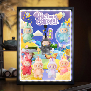 适用泡泡玛特LABUBU前方高能搪胶毛绒系列挂件盲盒收纳场景展示盒