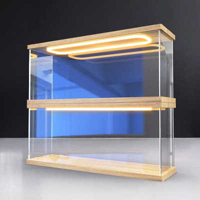 盲盒展示盒亚克力展示架收纳泡泡玛特透明回形灯展示柜手办收纳盒