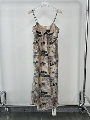 Journal Record秋季新款无袖吊带连衣裙中长款定位印花裙子