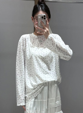 【现货】FIZZFLY | 25设计师品牌新款 25秋季复古小碎花胸标长袖T