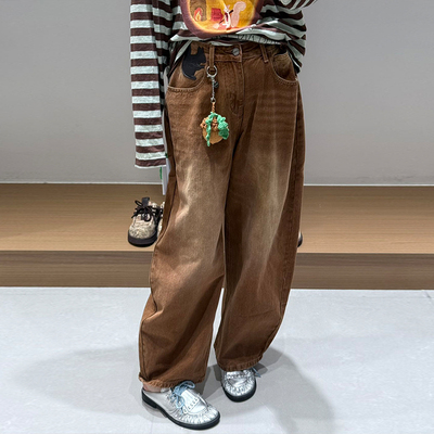 【现货】cheeriupi设计师新款25秋季松鼠水洗牛仔长裤