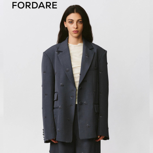 FORDARE/福蝶25早秋樱桃刺绣降西装上衣伞裤