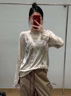 AVVENN | 25设计师品牌新款 25SS夏季时尚长袖上衣圆领印花T恤