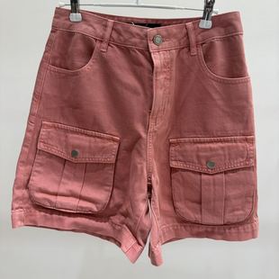 多口袋纯色牛仔短裤 新款 26设计师品牌春季 现货询价