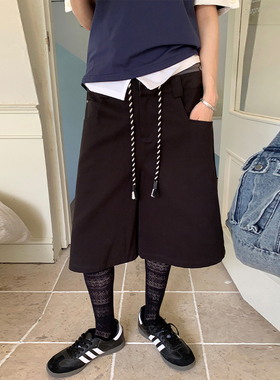 AndAnything 设计师品牌 25年秋季新款双层腰头拼接显瘦短裤