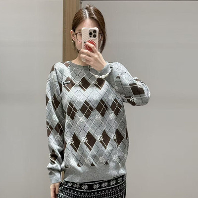 【现货】FIZZFLY | 25冬季设计师品牌新款复古菱形格长袖毛衣