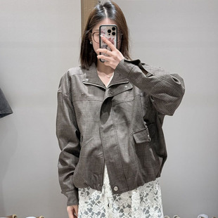 【现货】AVVENN 设计师品牌26早春新品细格纹长袖外套