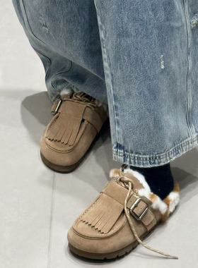 【现货】AVVENN设计师品牌新款 25年冬季流苏毛毛半拖