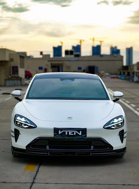 适用于24-25款小米SU7改装VTEN前唇后唇侧裙尾翼风刀獠牙黑化运动