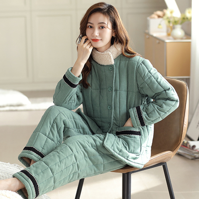 女珊瑚绒女睡衣家居服秋冬