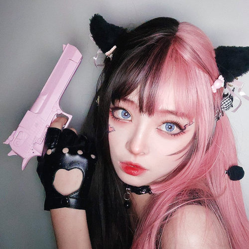 少女剧组lolita粉色沙鹰玩具枪