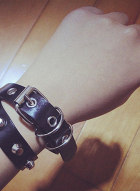 choker黑色暗黑系朋克风皮质手环