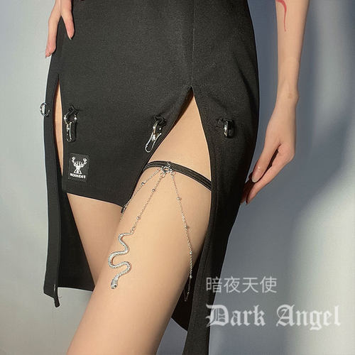 暗夜天使腿环饰品朋克绑带jk性感