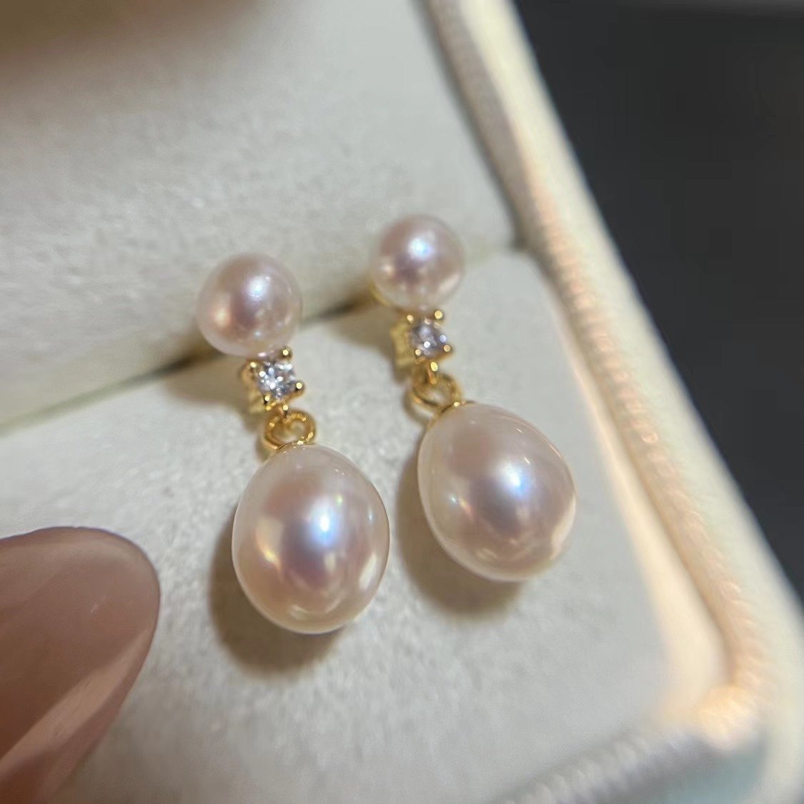 高品质天然淡水珍珠耳环S925纯银双珠耳坠清新简约百搭耳饰耳钉,珠宝/钻石/翡翠,耳饰,淘宝优惠券,粉丝福利购,淘宝优惠卷