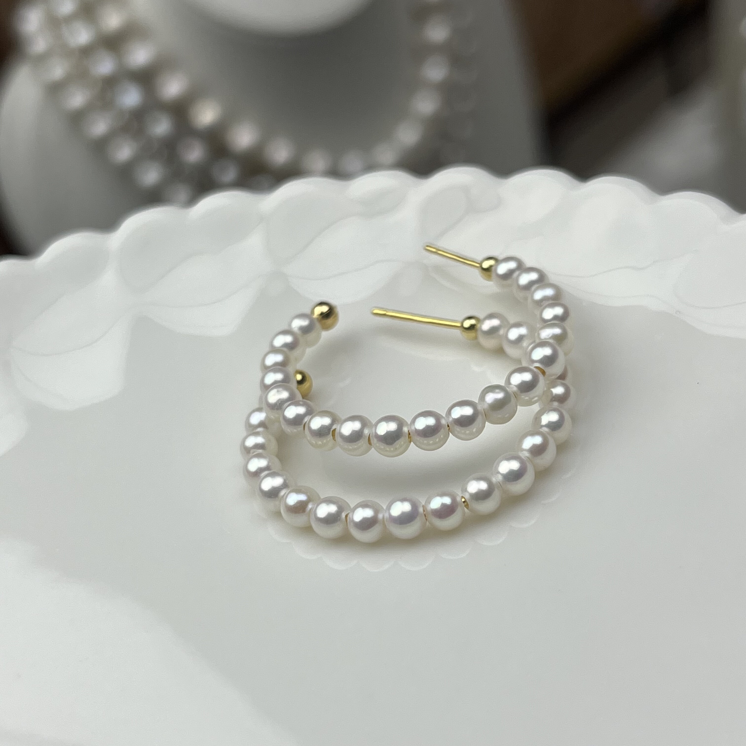 法式天然淡水珍珠大耳圈钟楚曦同款耳环正圆极光多珠时尚洋气耳饰,珠宝/钻石/翡翠,耳饰,淘宝优惠券,粉丝福利购,淘宝优惠卷