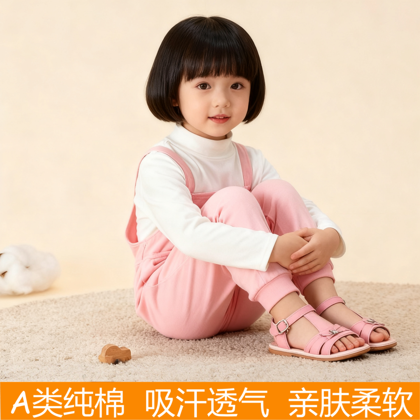 男女秋冬儿童纯棉打底衫白色长袖