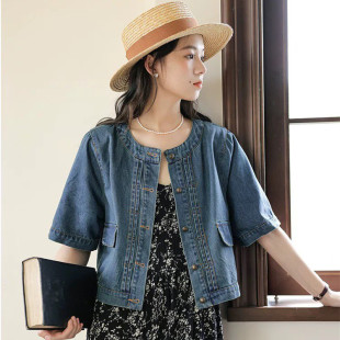 春秋装新品 欧美怀旧复古水洗渐变女款长袖牛仔衬衫 牛仔衬衣