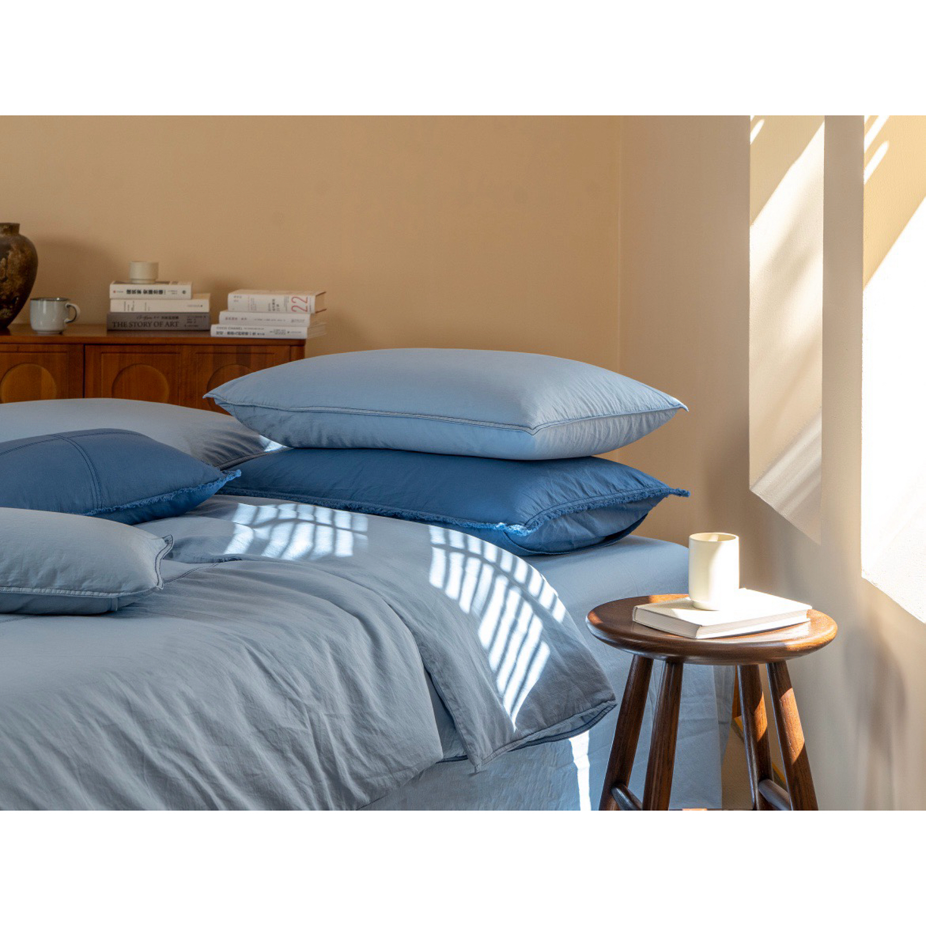 80支全棉贡缎拼色设计师款四件套