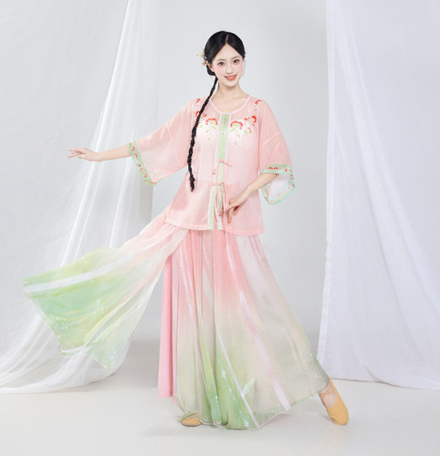 新款古典舞演出服身韵纱衣古风舞蹈表演服中国风舞蹈服开衫纱衣