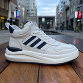 厚底高级感运动板鞋 男冬季 男士 牛皮轻质青少年百搭潮鞋 高帮休闲鞋