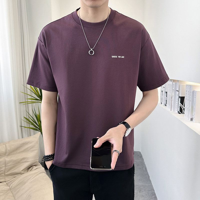 GENIOLAMODE男士短袖T恤夏季宽松凉感潮牌日系高级感休闲半袖体恤,男装T恤,电商A230