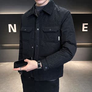 2025年冬季男士修身方领暗花夹克羽绒服A230-1831-P185(控285)图片