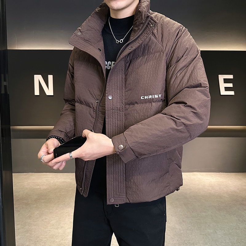 2025冬男款立领修身暗花字母刺绣羽绒服A230-24111-P185(控285），男装羽绒服，电商A230